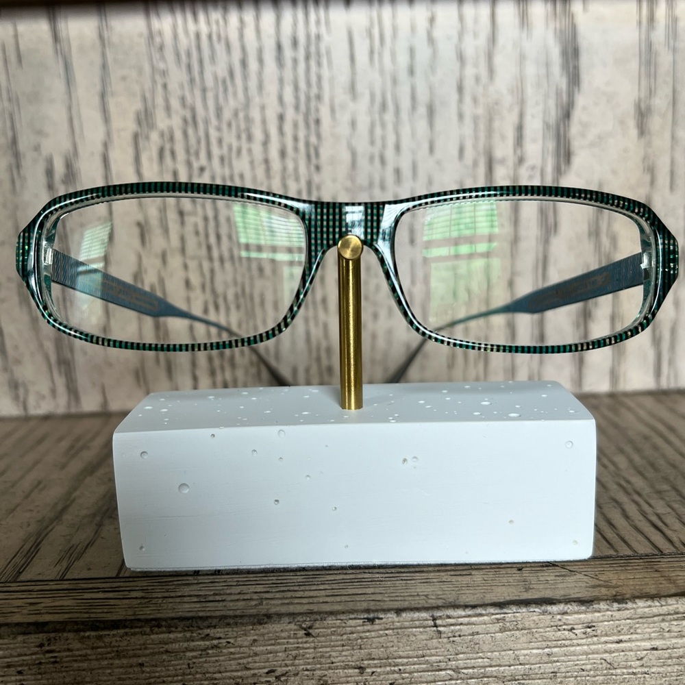 Lafont BELLEVILLE frame green teal plaid 419 made in France